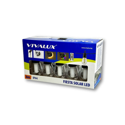 СОЛАРНА LED ВЕРИГА С 10 ЛАМПИ И ДИСТАНЦИОННО FIESTA SOLAR LED / 004992