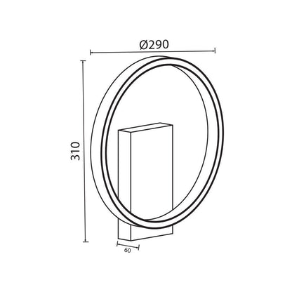 LED АПЛИК MATTEO LED ∙ 12W ∙ ЧЕРНО+ДЪРВО ∙ CCT ∙ 3000-4000-6400K / 005157