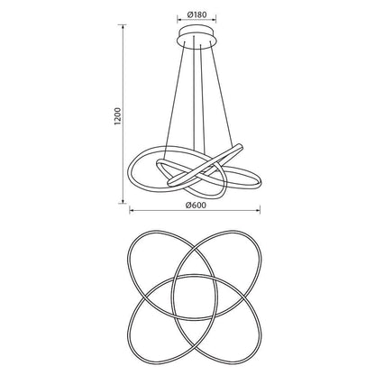 LED ПОЛИЛЕЙ MAREA LED ∙ 60W ∙ ХРОМ ∙ CCT-SWITCH ∙ 3000-4000-6000K / 004868