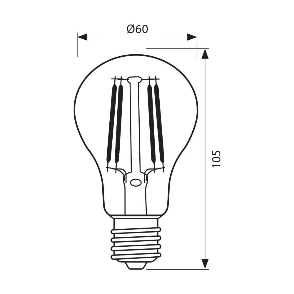 LED филамент лампа FLICK LED ∙ AF60 ∙ 8W ∙ 806lm ∙ E27 ∙ 4000K / 004446