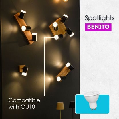 Спот за таван SP728-1SQ BENITO ∙ черен ∙ 1xGU10 / 004877