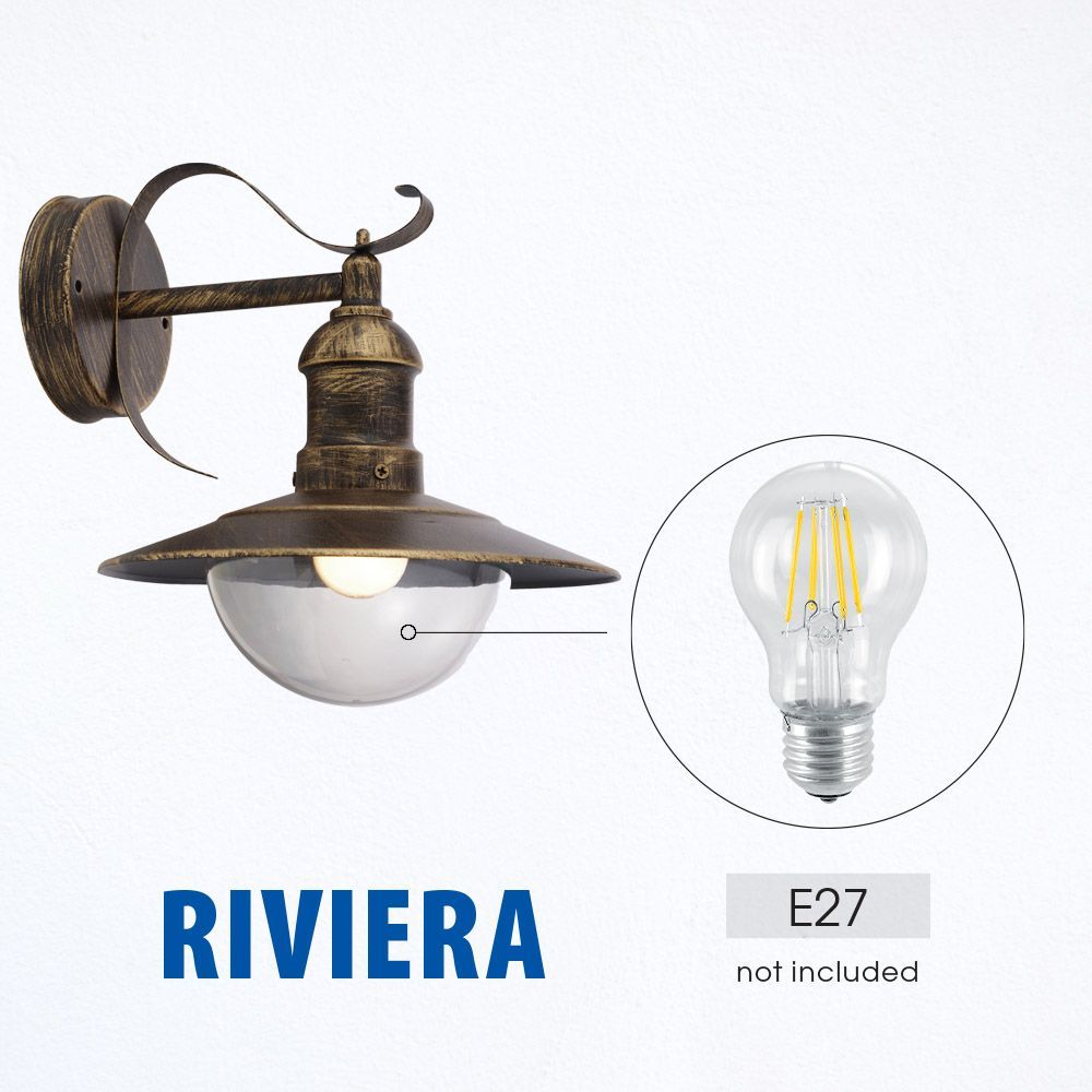 ФЕНЕР RIVIERA ∙ WD010 ∙ АНТИЧЕН МЕСИНГ ∙ IP44 / 004367