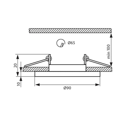 ДЕКОРАТИВНА ЛУНА СЪС СТЪКЛО И АЛУМИНИЙ GRACE SL400 FRS ∙ МАТИРАН / 004027