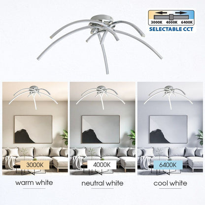 LED ПЛАФОН LOREIN LED ∙ 36W ∙ ХРОМ ∙ CCT-SWITCH ∙ 3000-4000-6400K / 005161