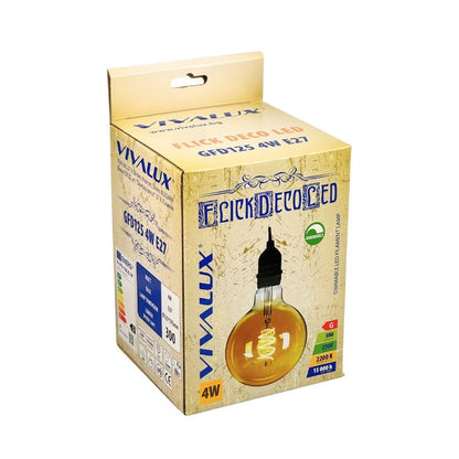 LED филамент лампа FLICK DECO LED ∙ GFD125 ∙ 4W ∙ 350lm ∙ E27 ∙ 2200K / 004180