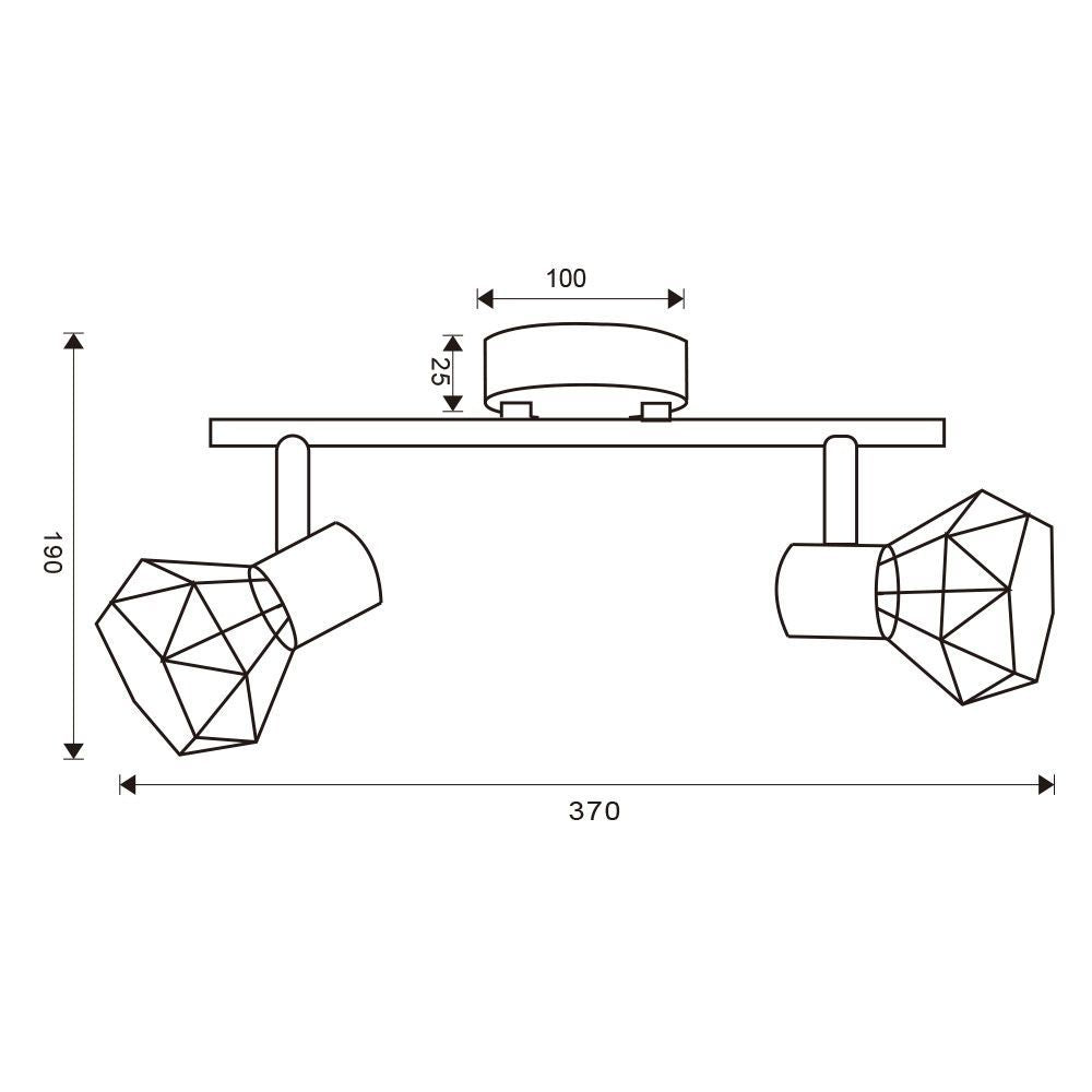 ЛИНЕЕН СПОТ ANEKE ∙ SP774 ∙ 2XE14 ∙ ЧЕРЕН / 005023