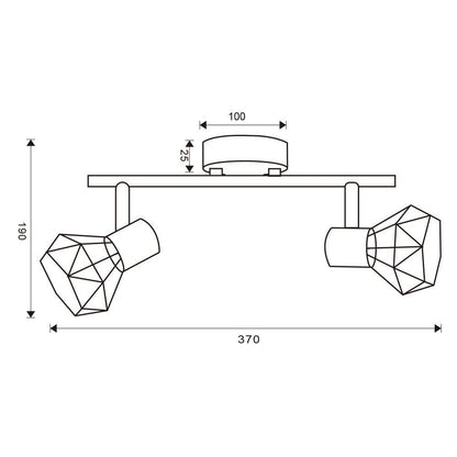 ЛИНЕЕН СПОТ ANEKE ∙ SP774 ∙ 2XE14 ∙ ЧЕРЕН / 005023