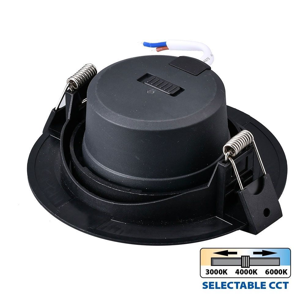 КРЪГЛА LED ЛУНА ЗА ВГРАЖДАНЕ RAYA LED ∙ 5W ∙ ЧЕРНА ∙ CCT-SWITCH ∙ 3000K-4000K-6400K / 005138