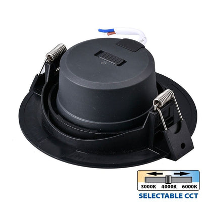 КРЪГЛА LED ЛУНА ЗА ВГРАЖДАНЕ RAYA LED ∙ 5W ∙ ЧЕРНА ∙ CCT-SWITCH ∙ 3000K-4000K-6400K / 005138