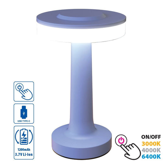 НАСТОЛНА БЕЗЖИЧНА LED ЛАМПА С АКУМУЛАТОРНА БАТЕРИЯ JULIE LED ∙ 2W ∙ ДИМИРУЕМА ∙ CCT ∙ 3000K-4000K-6400K / 005140