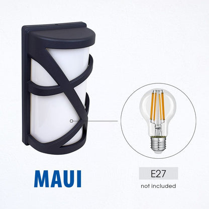 ВЛАГОЗАЩИТЕН АПЛИК MAUI ∙ 1 X E27 ∙ ТЪМНОСИВ ∙ IP44 / 004379