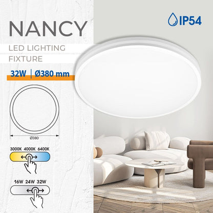 LED плафон NANCY LED ∙ 16W-24W-32W ∙ CCT-switch ∙ 3000K-4000K-6400K / 005320