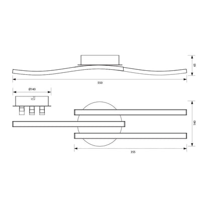 LED ПЛАФОН RIVER LED ∙ 18W ∙ ЧЕРЕН ∙ 4000K / 005038