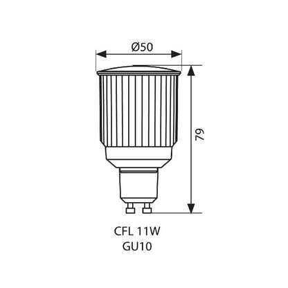 ЕНЕРГОСПЕСТЯВАЩА ЛАМПА SUPER LUX ∙ 11W ∙ 220LM ∙ GU10 ∙ 2700K / 002582
