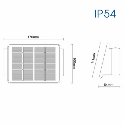 СОЛАРЕН LED АПЛИК DOMINO SOLAR LED ∙ 10W ∙ 70LM ∙ 4000K ∙ IP54 / 004790