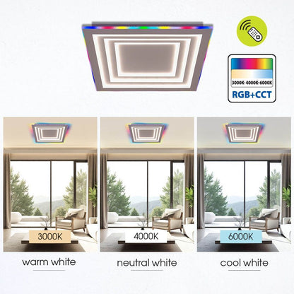 МУЛТИФУНКЦИОНАЛНА LED ПЛАФОНИЕРА С ДИСТАНЦИОННО DAKOTA ∙ 102W ∙ RGB+CCT ∙ 3000-6000K / 005171