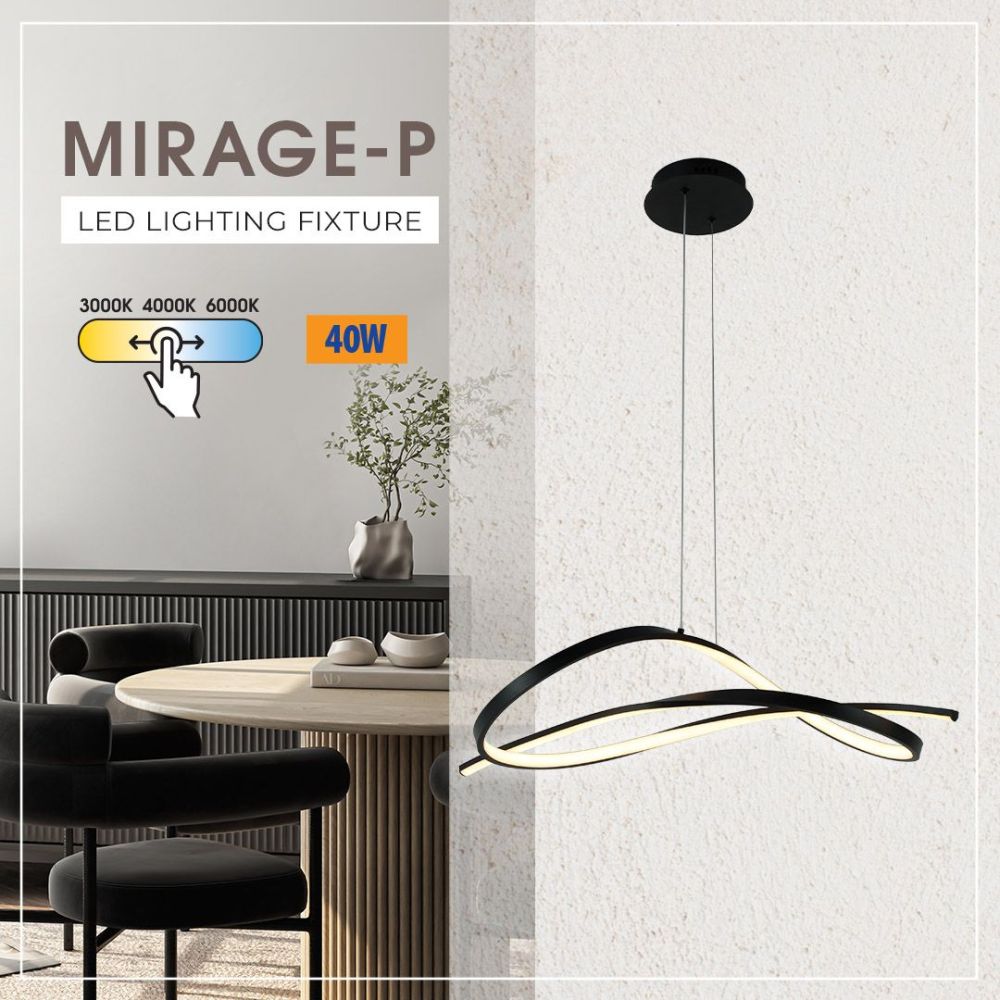 LED полилей MIRAGE-P LED ∙ 40W ∙ черно ∙ CCT-switch ∙ 3000-4000-6000K / 005335