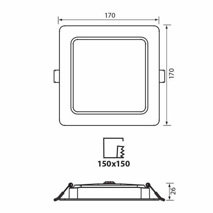 LED ЛУНА KAPI LED ∙ 18W ∙ CCT-SWITCH ∙ 3000K-4000K-6400K ∙ IP54 / 004761