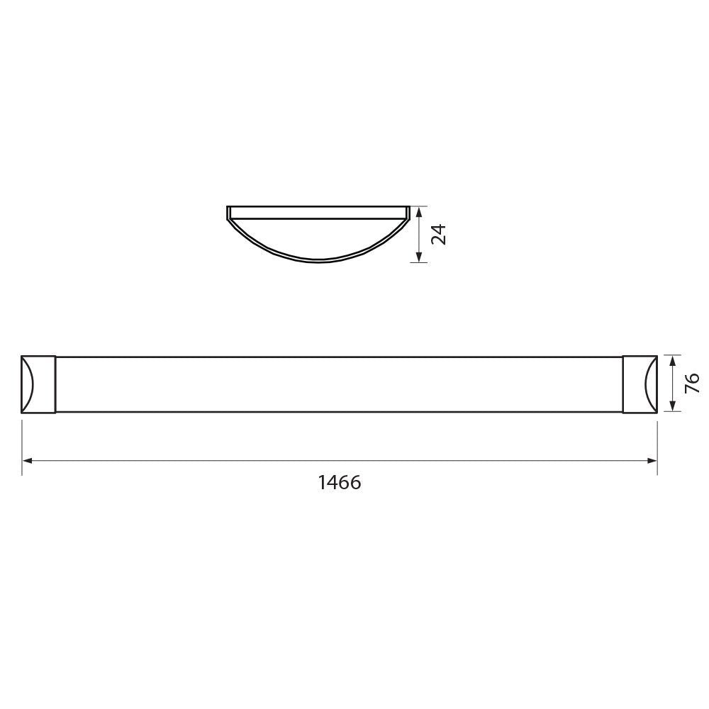 LED линейно осветително тяло FLAT LED ∙ 50W ∙ 1500 mm ∙ CCT-switch ∙ 3000K-4000K-6400K / 005323