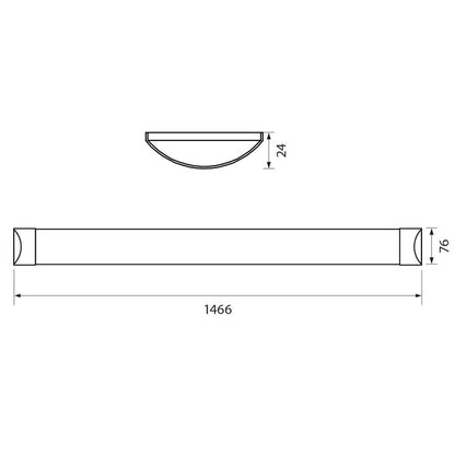 LED линейно осветително тяло FLAT LED ∙ 50W ∙ 1500 mm ∙ CCT-switch ∙ 3000K-4000K-6400K / 005323