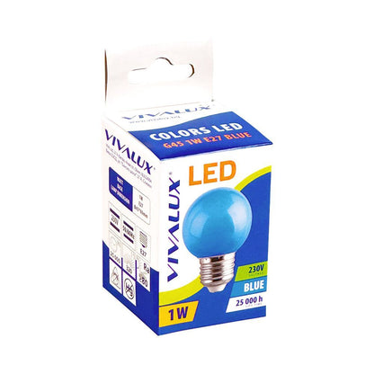 LED ЛАМПА COLORS LED ∙ G45 ∙ 1W ∙ E27 ∙ СИНЬО / 003540