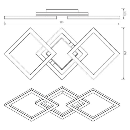 LED ПЛАФОН SONOMA LED ∙ SQ3 ∙ 24W ∙ ЧЕРЕН ∙ 4000K / 005036