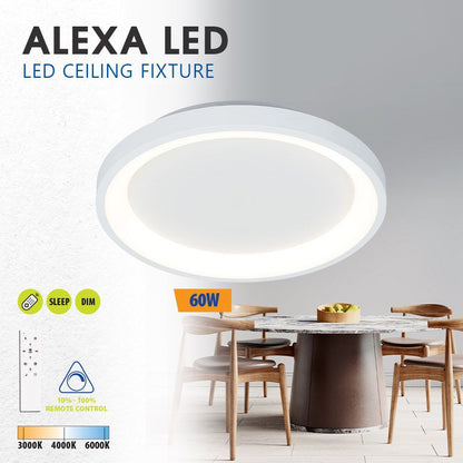 Мултифункционална LED плафониера с дистанционно ALEXA-C LED ∙ 60W ∙ бял ∙ CCT ∙ 3000-6000K /  005251