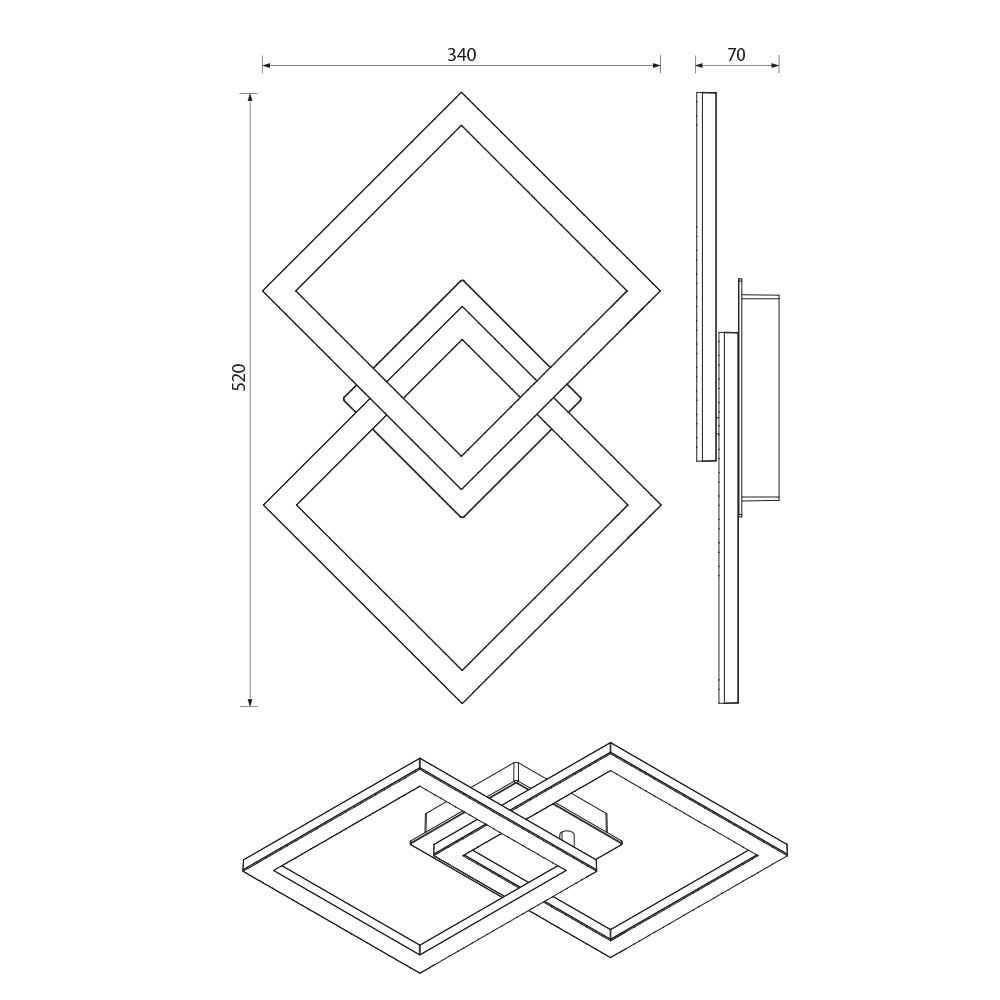 LED ПЛАФОН SONOMA LED ∙ SQ2 ∙ 20W ∙ ЧЕРЕН ∙ 4000K / 005033