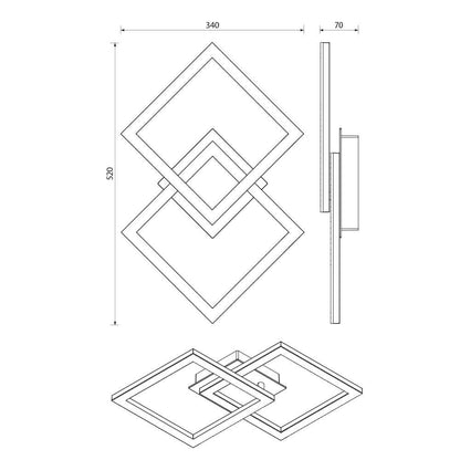 LED ПЛАФОН SONOMA LED ∙ SQ2 ∙ 20W ∙ ЧЕРЕН ∙ 4000K / 005033