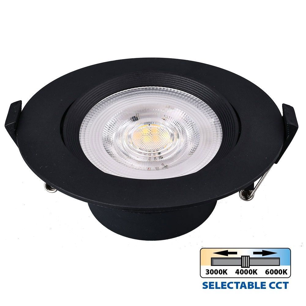 КРЪГЛА LED ЛУНА ЗА ВГРАЖДАНЕ RAYA LED ∙ 5W ∙ ЧЕРНА ∙ CCT-SWITCH ∙ 3000K-4000K-6400K / 005138
