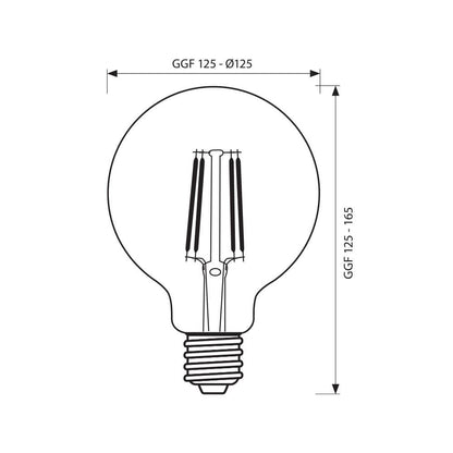 LED филамент лампа FLICK VINTAGE LED ∙ GFV125 ∙ 6W ∙ 550lm ∙ E27 ∙ 2700K / 003962