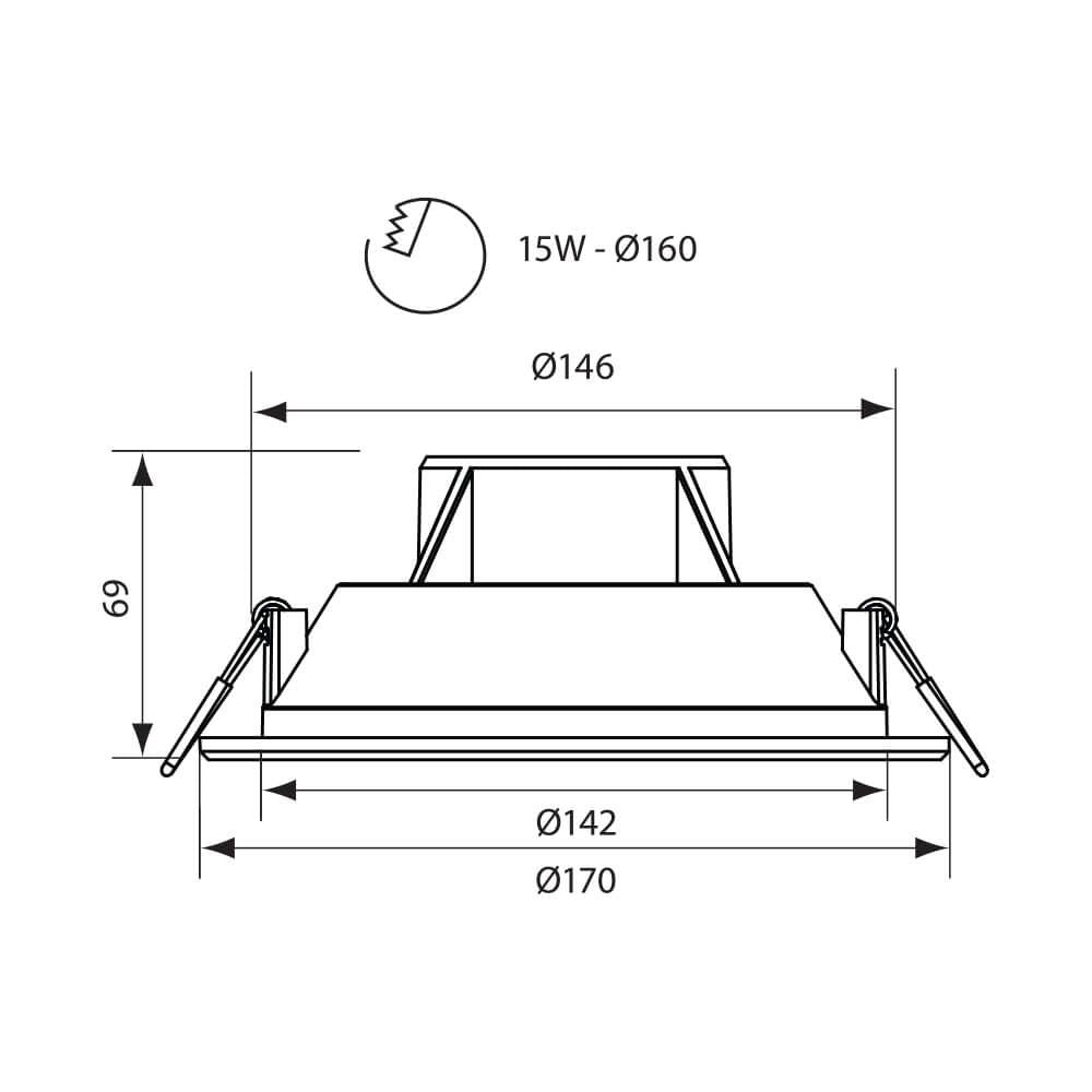 ВЛАГОЗАЩИТЕНА LED ЛУНА ЗА ВГРАЖДАНЕ TOP LED ∙ 15W ∙ БЯЛ ∙ 4000K / 003554