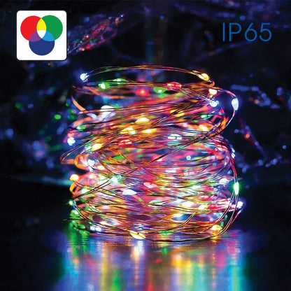 RGB СОЛАРНА LED ВЕРИГА С ДИСТАНЦИОННО MULTI SOLAR LED ∙ 10M SET ∙ IP65 / 005069