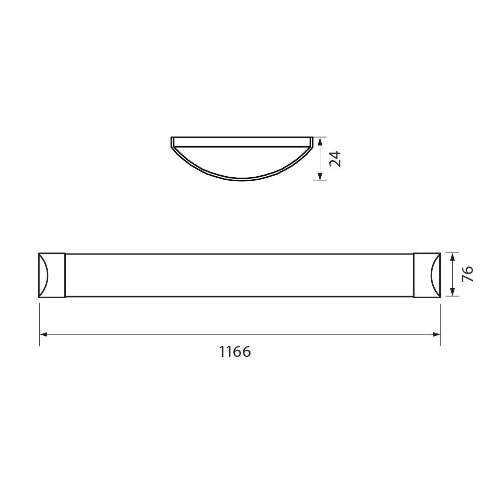 LED линейно осветително тяло FLAT LED ∙ 40W ∙ 1200 mm ∙ CCT-switch ∙ 3000K-4000K-6400K / 005322
