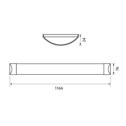 LED линейно осветително тяло FLAT LED ∙ 40W ∙ 1200 mm ∙ CCT-switch ∙ 3000K-4000K-6400K / 005322