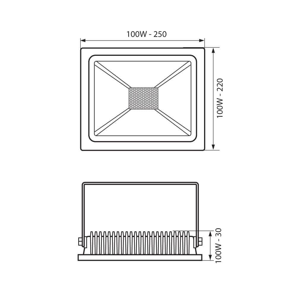 LED ПРОЖЕКТОР TREND LED ∙ 100W ∙ ЧЕРЕН ∙ 4000K / 004336