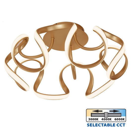 LED ПЛАФОН MEANDRA-C LED ∙ 54W ∙ ЗЛАТО ∙ CCT-SWITCH ∙ 3000-4000-6000K / 005169