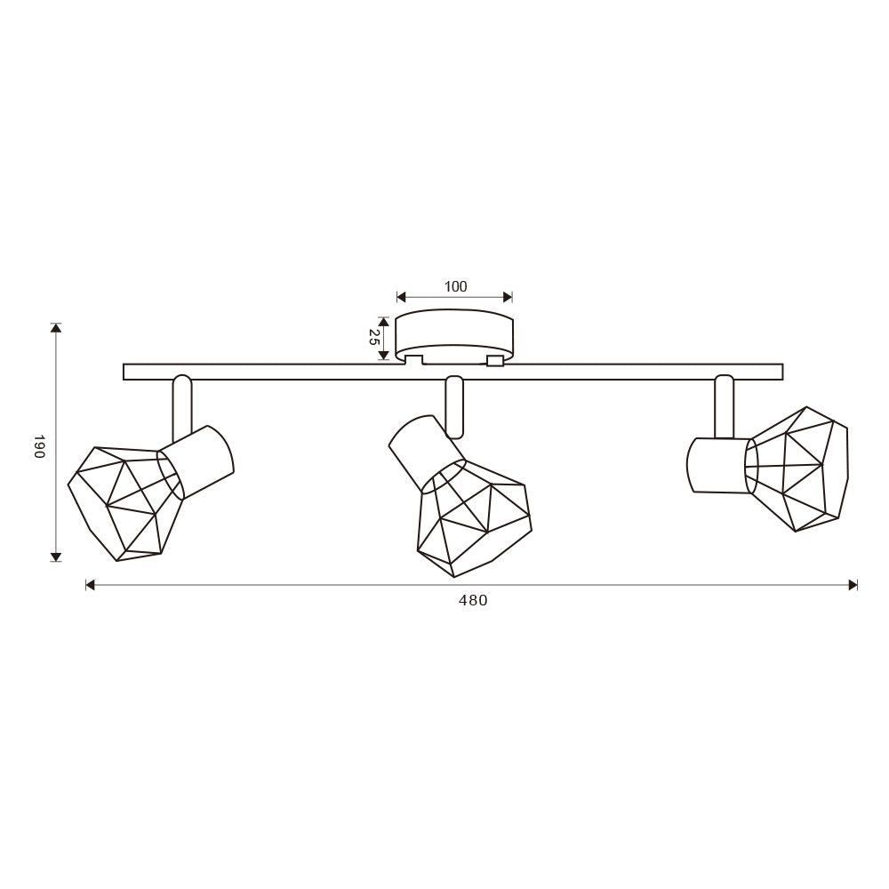 ЛИНЕЕН СПОТ ANEKE ∙ SP775 ∙ 3XE14 ∙ ЧЕРЕН / 005024