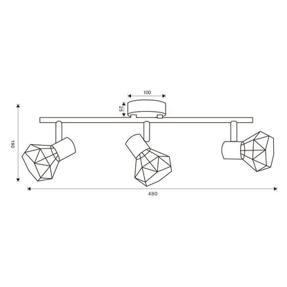 ЛИНЕЕН СПОТ ANEKE ∙ SP775 ∙ 3XE14 ∙ ЧЕРЕН / 005024