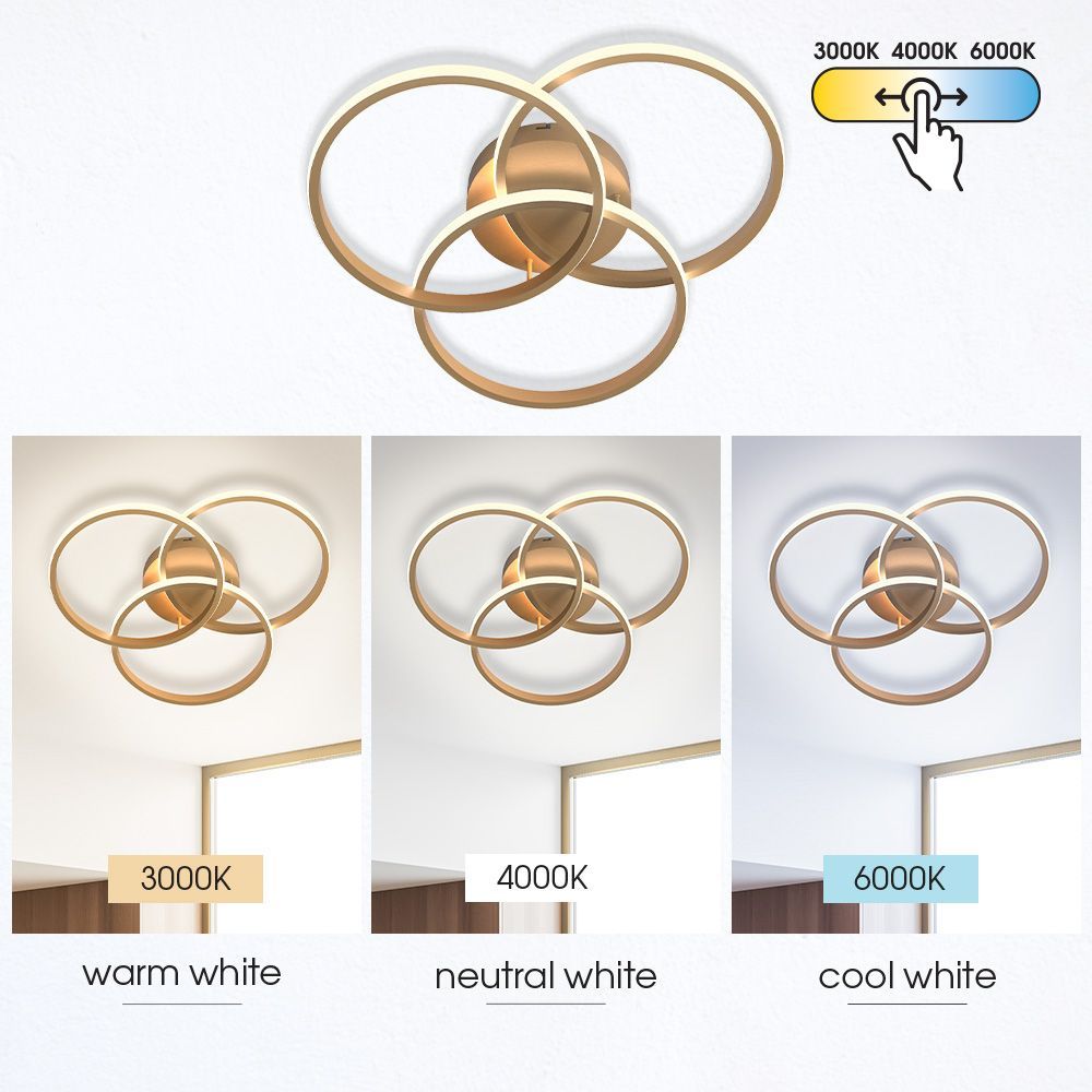 LED плафон MEDELIN-C LED ∙ 38W ∙ злато ∙ CCT ∙ 3000-4000-6000K / 005333