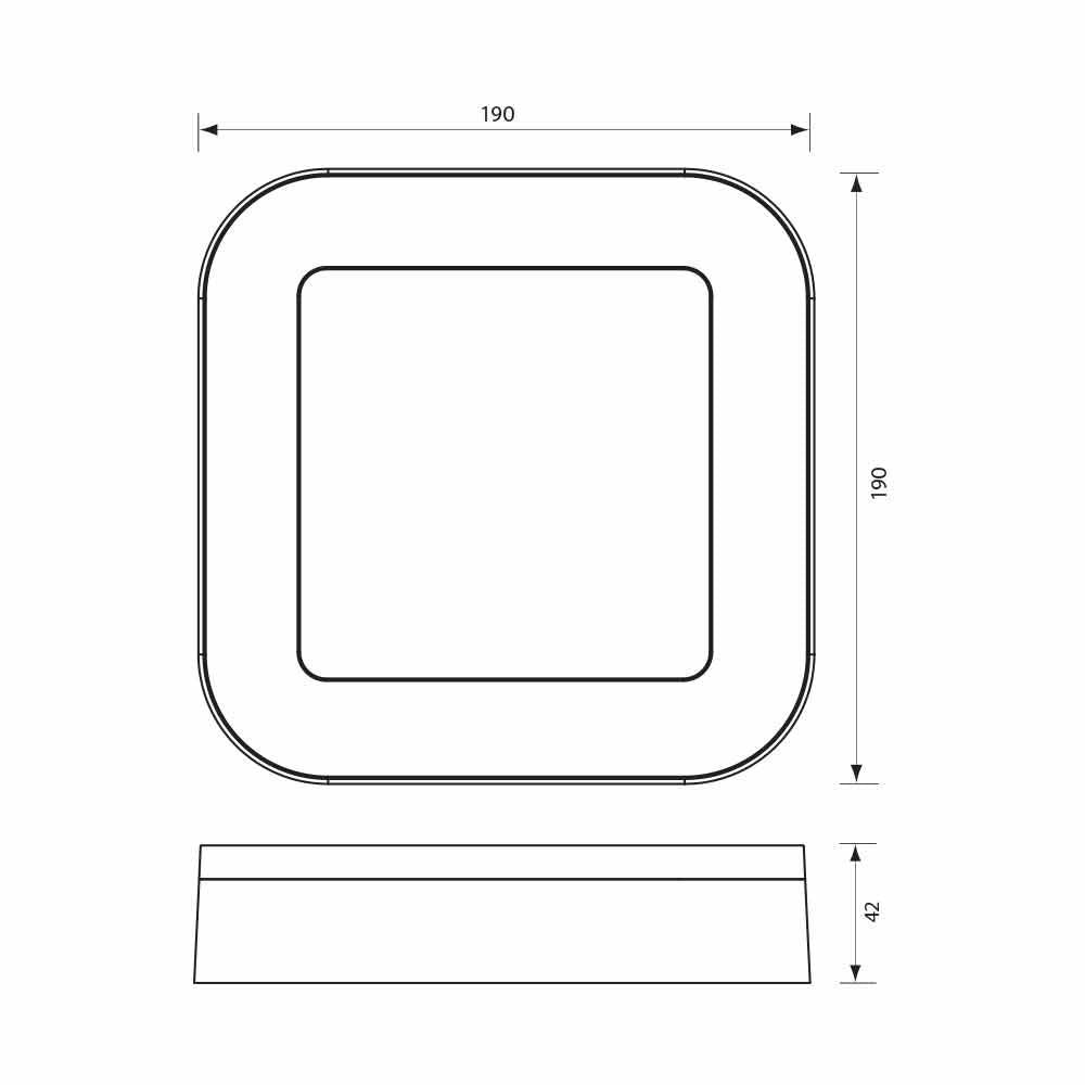 LED ПЛАФОНИЕРА DOLCE/SQ LED ∙ 15W ∙ ЧЕРЕН ∙ 4000K ∙ IP65 / 004750