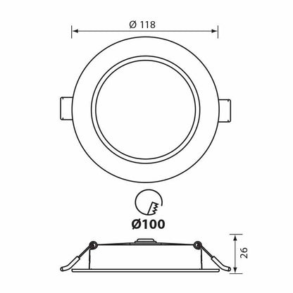 LED ЛУНА VERA LED ∙ 9W ∙ CCT-SWITCH ∙ 3000K-4000K-6400K ∙ IP54 / 004754