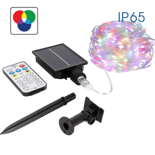 RGB СОЛАРНА LED ВЕРИГА С ДИСТАНЦИОННО MULTI SOLAR LED ∙ 10M SET ∙ IP65 / 005069