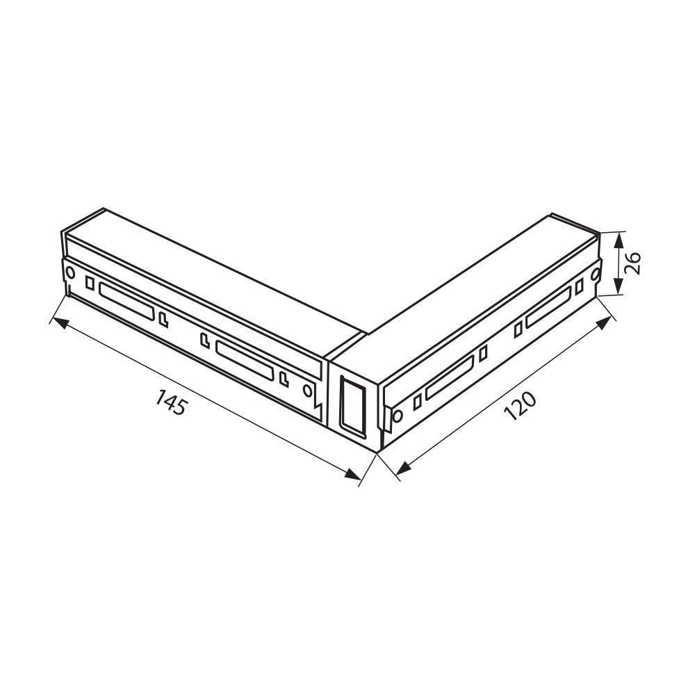 SLIM25 ЕЛЕКТРИЧЕСКИ КОНЕКТОР СТЕНА-ТАВАН C-TRACK ∙ ЧЕРЕН / 004940
