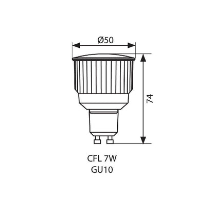 ЕНЕРГОСПЕСТЯВАЩА ЛАМПА SUPER LUX ∙ 7W ∙ 170LM ∙ GU10 ∙ 2700K / 002581