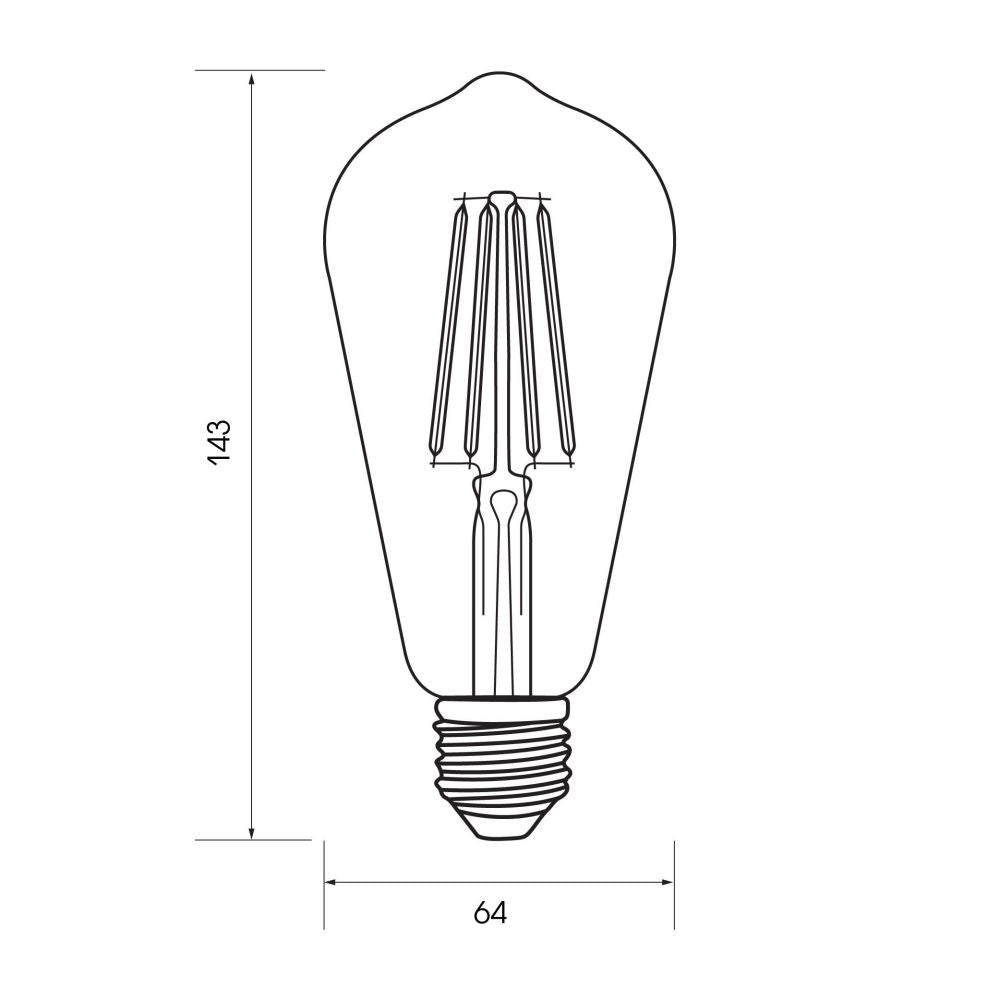 LED филамент лампа FLICK LED ∙ STF64 ∙ 8W ∙ 1055lm ∙ E27 ∙ 4000K /005238