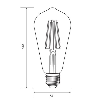 LED филамент лампа FLICK LED ∙ STF64 ∙ 8W ∙ 1055lm ∙ E27 ∙ 4000K /005238