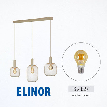 Полилей ELINOR ∙ SSP952-L3H ∙ 3хЕ27 ∙ метал+PVC ∙ мрежа ∙ бежов / 005272