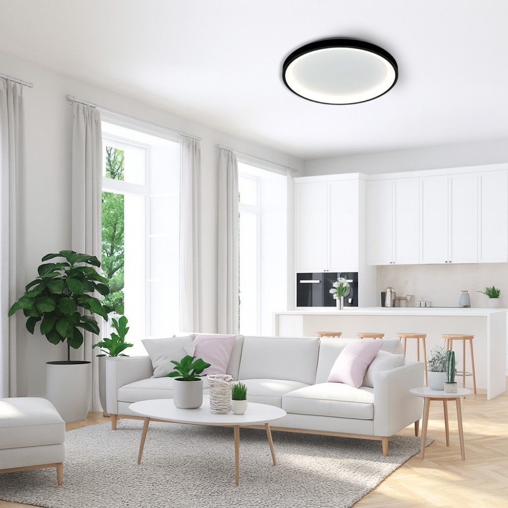 Мултифункционална LED плафониера с дистанционно ALEXA-C LED ∙ 60W ∙ черен ∙ CCT ∙ 3000-6000K / 005252