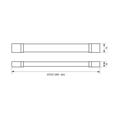 LED ОСВЕТИТЕЛНО ТЯЛО ATICO LED ∙ 18W ∙ 600 MM ∙ 4000K ∙ IP65 / 004017